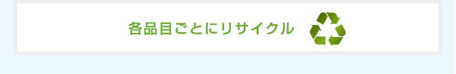 各品目ごとにリサイクル